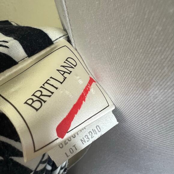 Vintage Britland Skirt 5/6 Tropical Black White High Waist Cheetah Leopard 90s - Picture 6 of 7